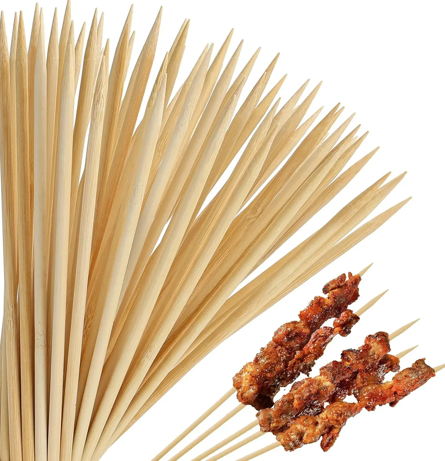 1350/90 Stück Natürliche BBQ-Spieße aus Bambus 15/20/25/30cm Einweg-Obstspieße Kebab-Spieße zum Grillen, für Obst, BBQ – Detail 5