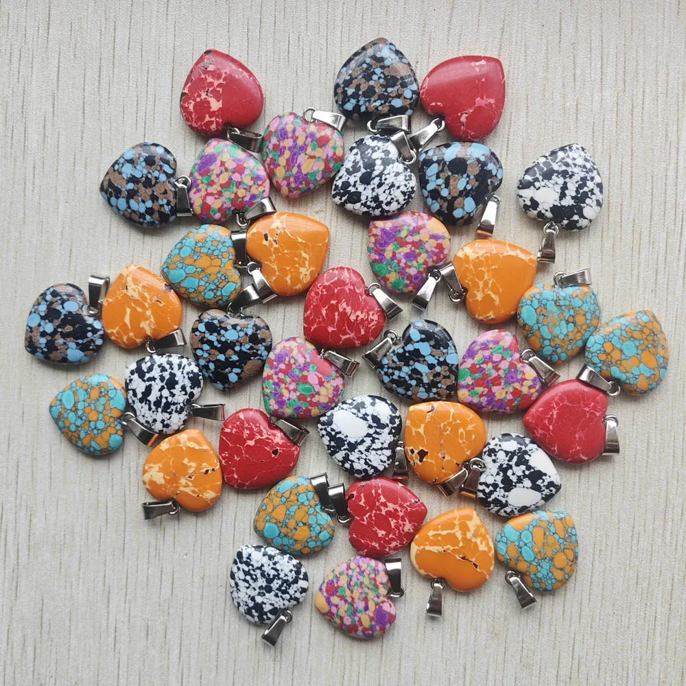 

Fashion Beautiful synthetic turquoise heart pendants charms for jewelry Accessories making free shipping Wholesale 50pcs/lot