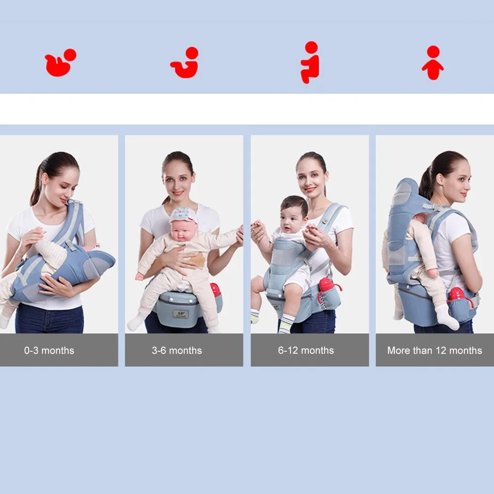 New 0-48 Month Ergonomic Baby Carrier Infant Baby Hipseat Carrier 3 In 1 Front Facing Ergonomic Kangaroo Baby Wrap Sling