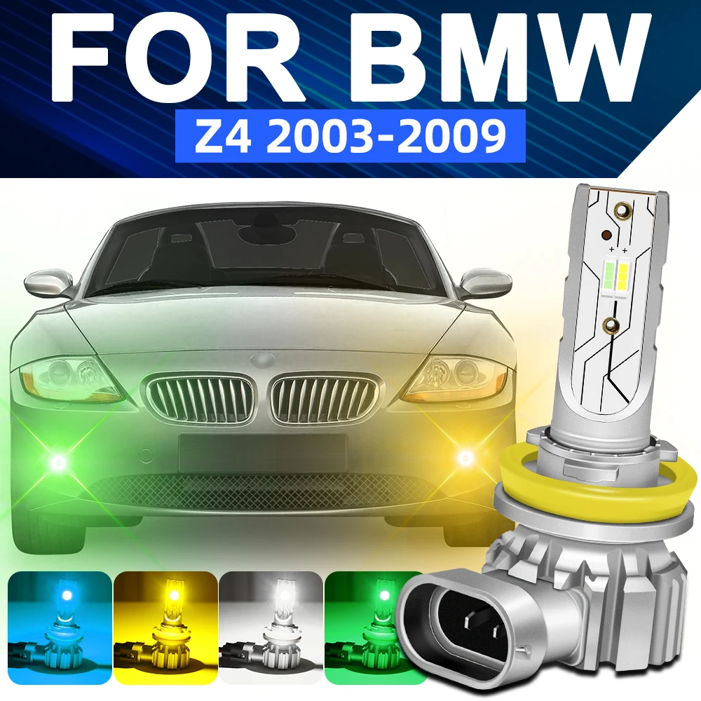 

For BMW Z4 E85 E86 Accessories Dual Color LED Front Fog Lights Fog Lamp Bulb White Yellow Lemon Green Ice Blue 2003-2009 2008