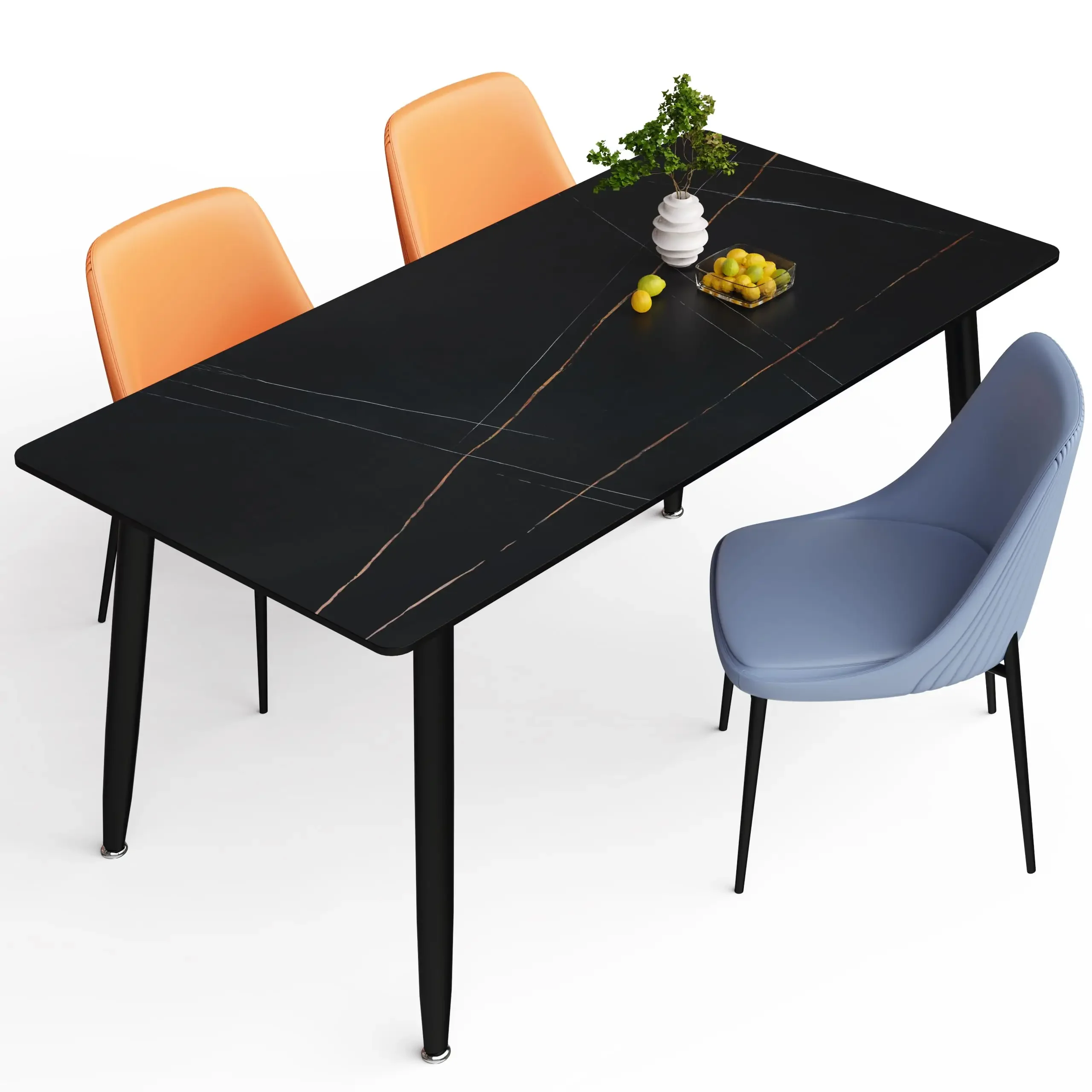 

'wholesale cheap rock slab dining table furniture metal leg MDF kitchen modern dinner table
