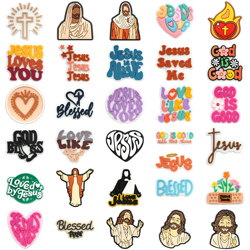 

10-93 шт., обувь «Бог иисус», подвески, сделай сам, сумка для обуви из ПВХ, аксессуары для религиозных мероприятий, подвеска, украшение для взрослых и детей, подарки