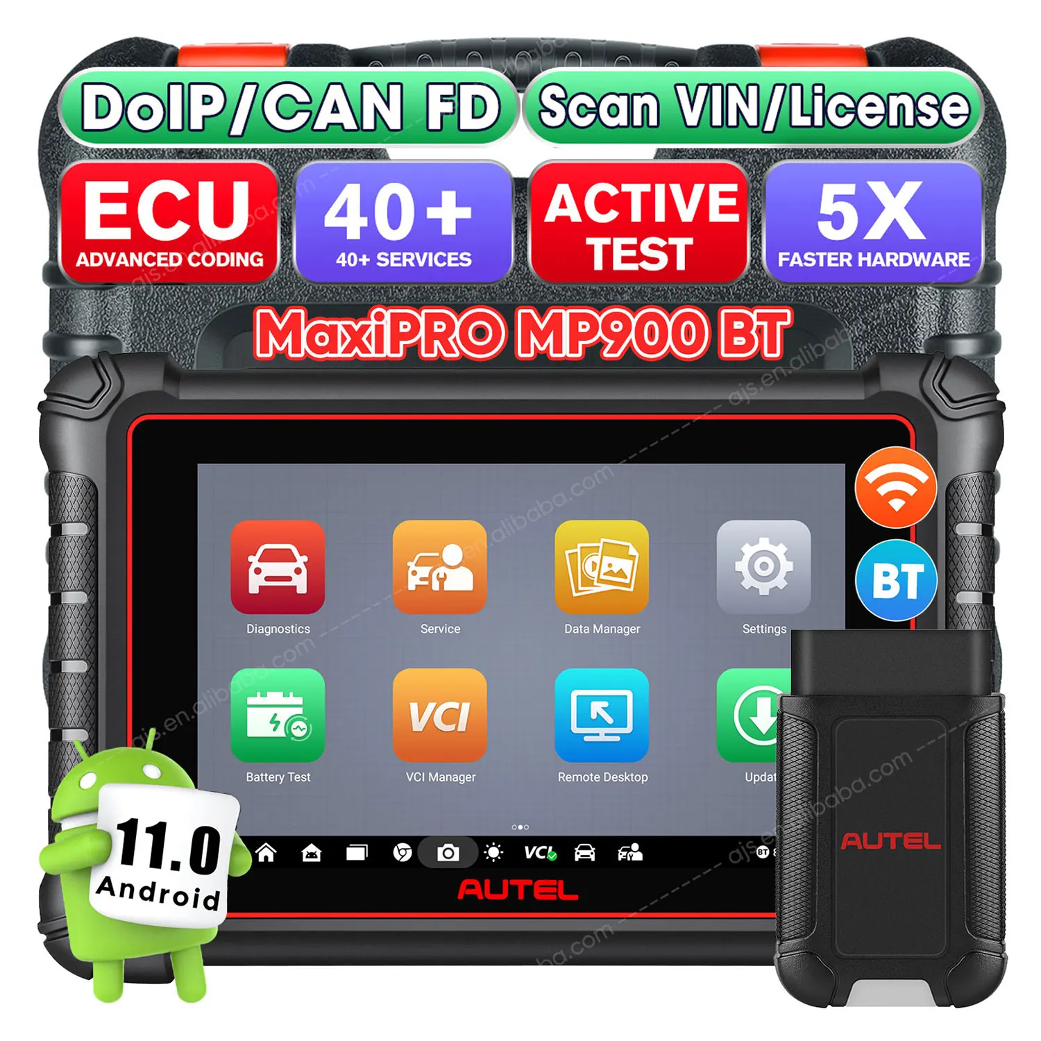 

22Autel MaxiPRO MP900 BT Auto Diagnostic Tool MP 900 Vehicle Code Reader Professional MP808 MP900BT Kit For All Car OBD2 Scanner