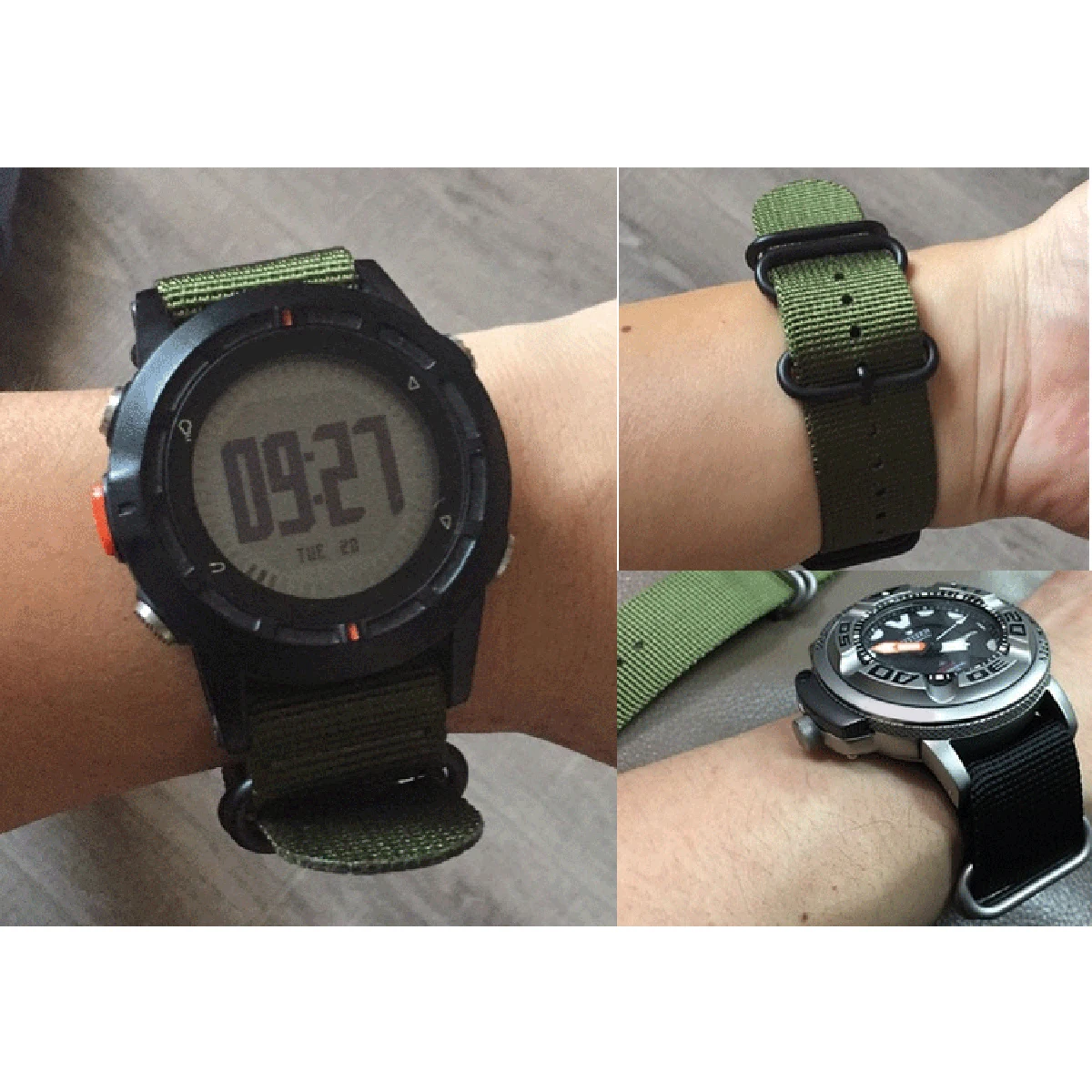 

20Mm Nylon Strap Durable 2-Joint Webbing Band Wristband Replacement Smooth Seamless Stainless Steel Clasp Odorless