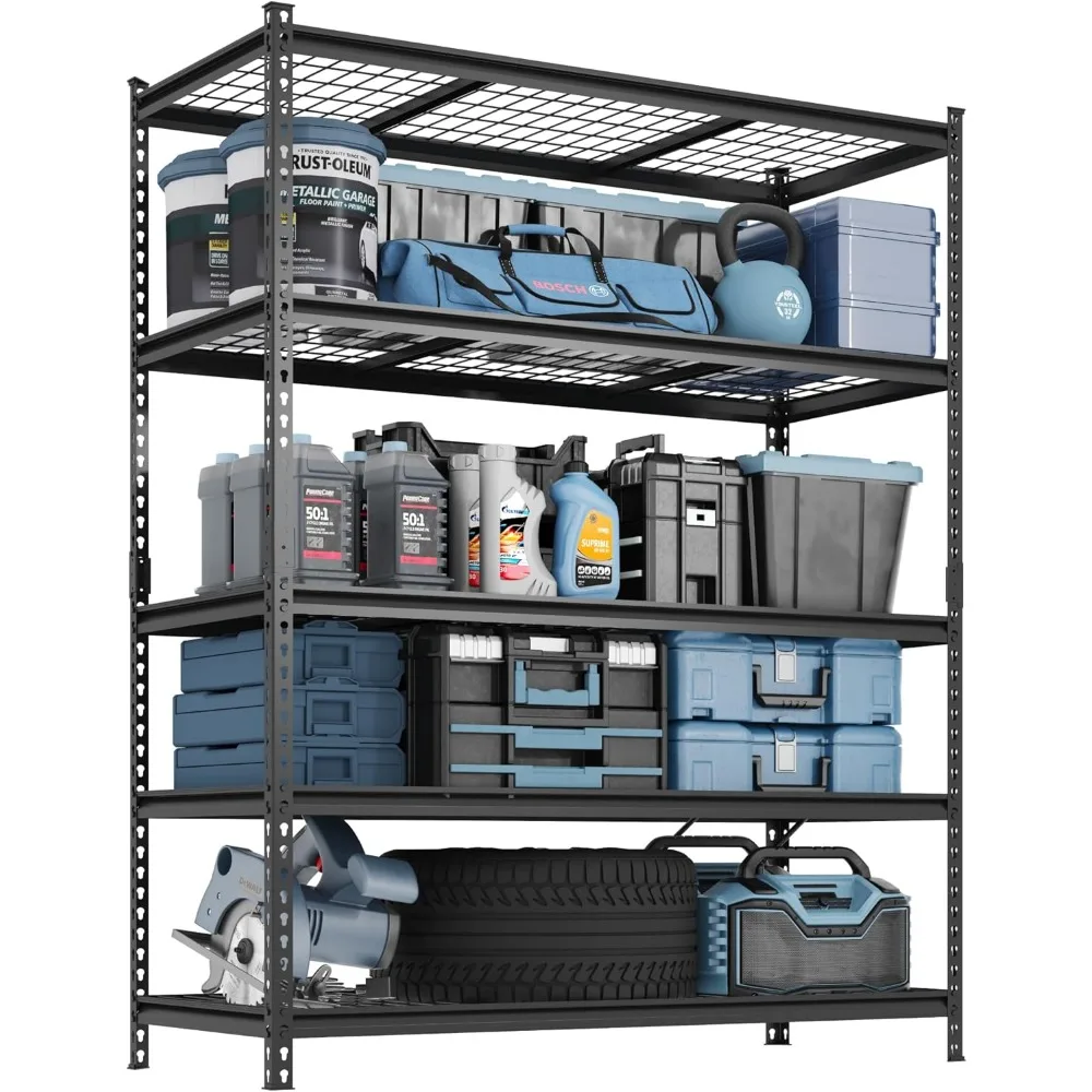 

Garage Shelving, Heavy Duty Shelving 2000 lbs, 5-Tier Garage Storage Shelves,Industrial Shelves for Heavy Tools