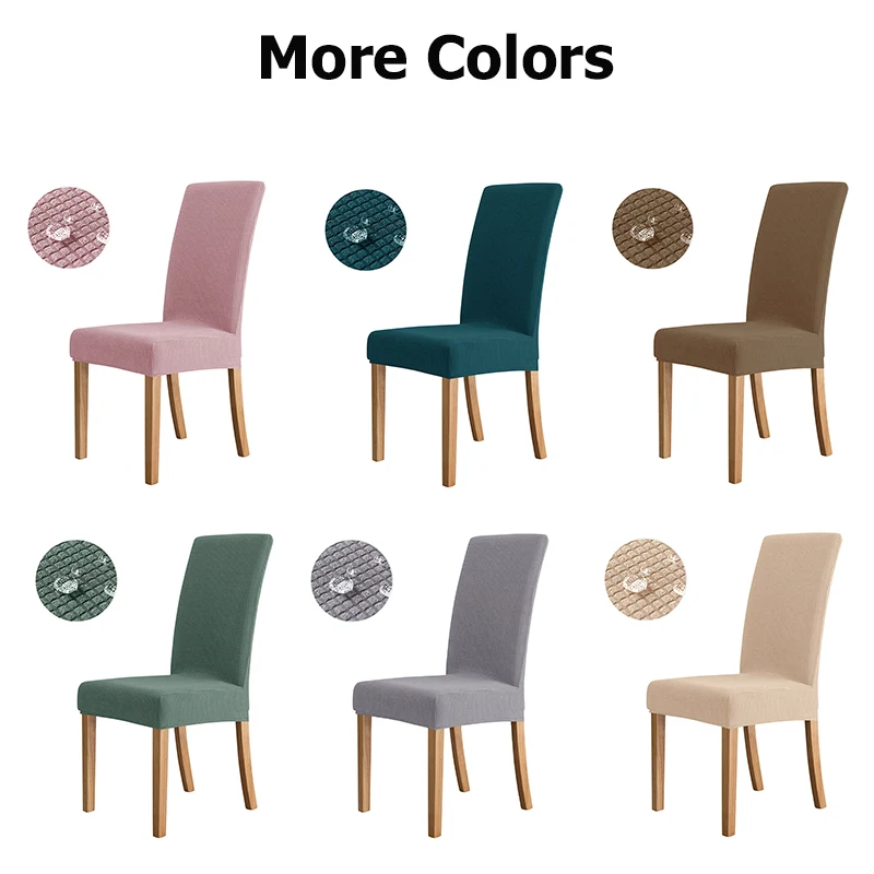 Water Repellent Jacquard Chair Cover for Dining Room Kitchen Wedding Home Banquet Chair Covers Anti-dirty Anti-scratch Seat Case