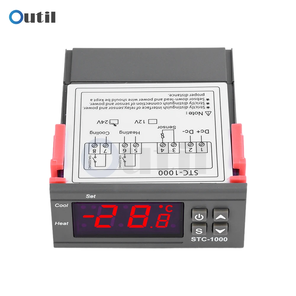 STC-1000 LED Digital Thermostat 12V 24V 220V for Incubator Temperature Controller Thermoregulator  Heating Cooling Relay Output