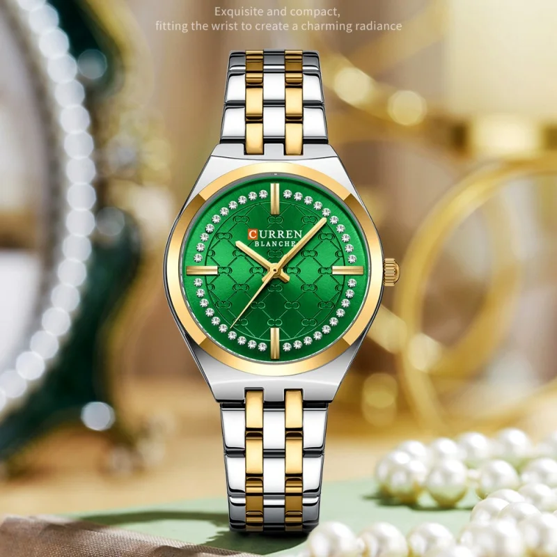 CURREN 9096 ساعات كوارتز أنيقة للمرأة الفاخرة مقاوم للماء موضة بسيطة صغيرة الهاتفي السيدات ساعة اليد عادية reloj mujer