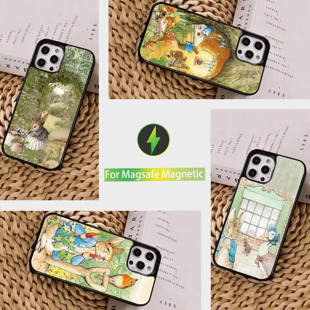 

Novel P-Peter R-Rabbit Phone Case For iPhone 16,15,14,13,12,11,Pro,Max,Plus,Mini, Magsafe,Magnetic Wireless Charging Case