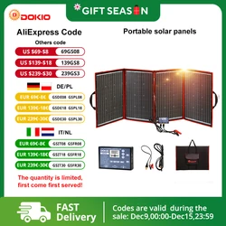 Marca Dokio, Panel Solar Mono plegable Flexible de 195W, Panel Solar portátil de alta potencia para RV, barco y Panel Solar de viaje