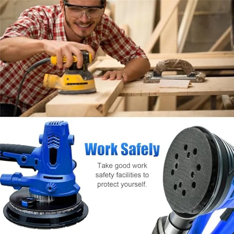 ABLL-2Pcs 9 นิ้ว Drywall Sander Hook และ LOOP Pad,เกรดเครื่องมือขัด,10 หลุม, สํารอง Pad 14 มม.ติดตั้งง่ายง่าย U