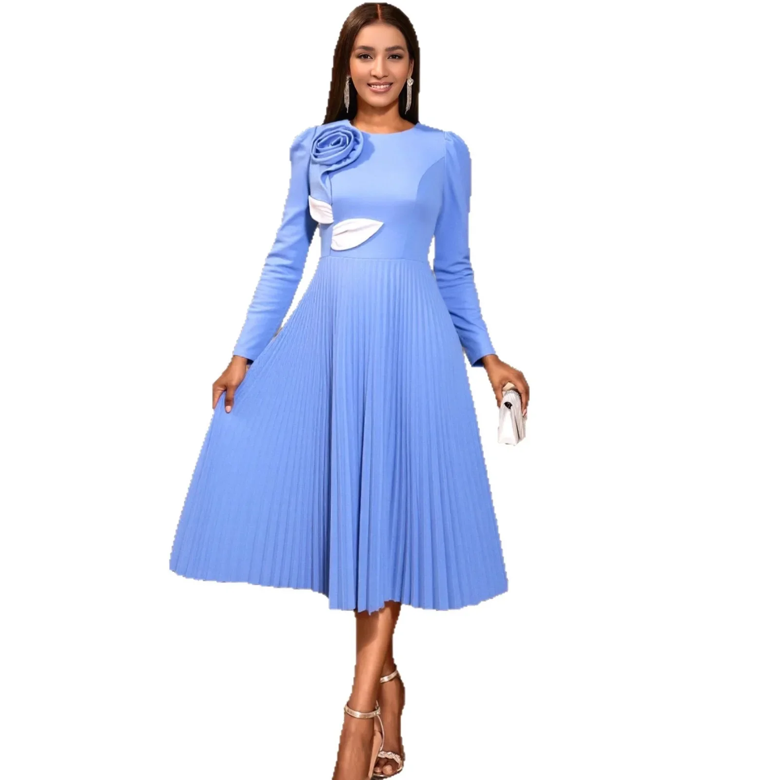 

African Dresses for Women Elegant Polyester 2025 New Muslim Fashion Abayas Dashiki Robe Kaftan Maxi Dress Africa Clothing