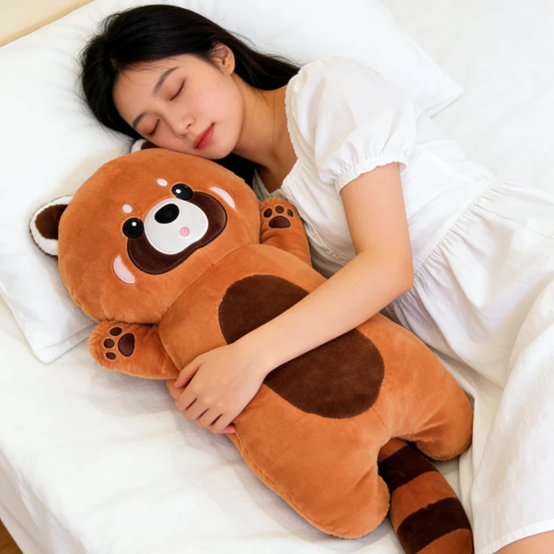 

Плюшевая подушка-игрушка в виде енота или малой панды, 80/110 см, реалистичная, мягкая, милый подарок на день рождения или Рождество для детей