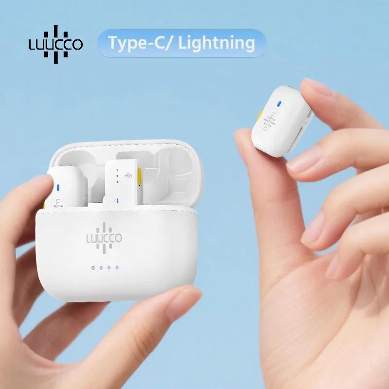 

LUUCCO MiniPods Wireless Lavalier Microphone Noise Cancellation 12H Battery for Vlog Interview Live Streaming