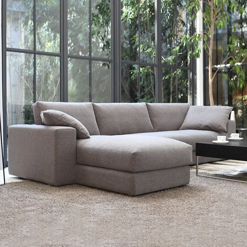 Nordic corner fabric sofa combination modern simple large, small and medium-sized apartment living room bedroom latex sofa can