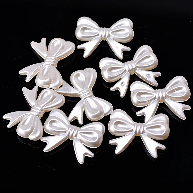 Flatback bow headdress DIY Decoration Pearl White Scrapbook Beads Jewelry Making Findings beads Caps Needlework Diy Accessories