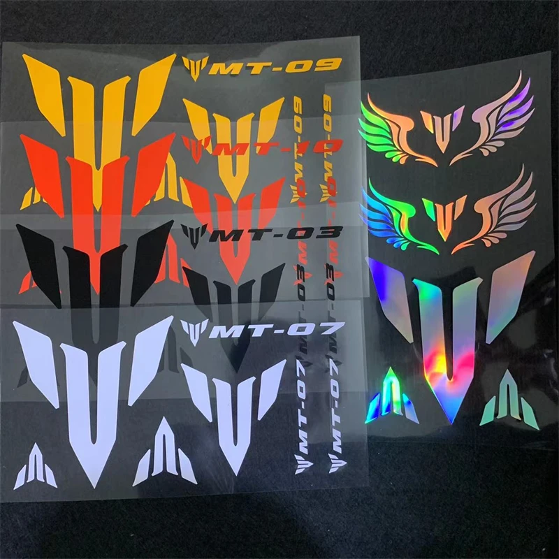 A Set 30*15cm Sticker Reflective Vinyl Mt Logo Motorcycle Sticker For YAMAHA Mt-10 Mt-09 Mt-07 Mt-03 MT 10 09 07 03 Refit Decal