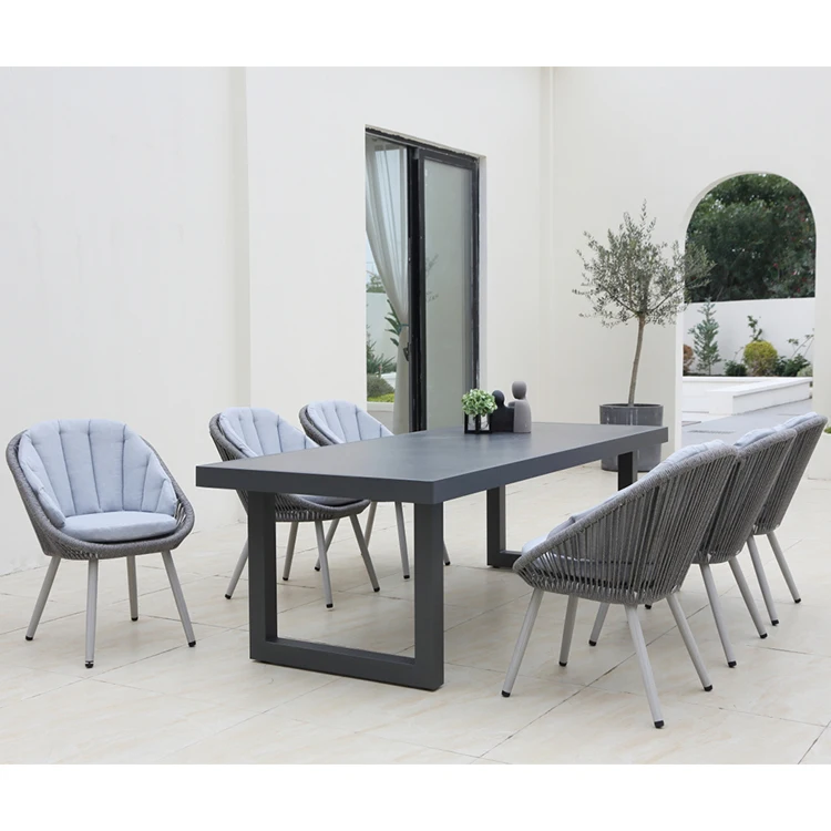 da- Outside Table and Chairs Heiber 7Pcs Luxury Dining Table 6 Chairs Sets