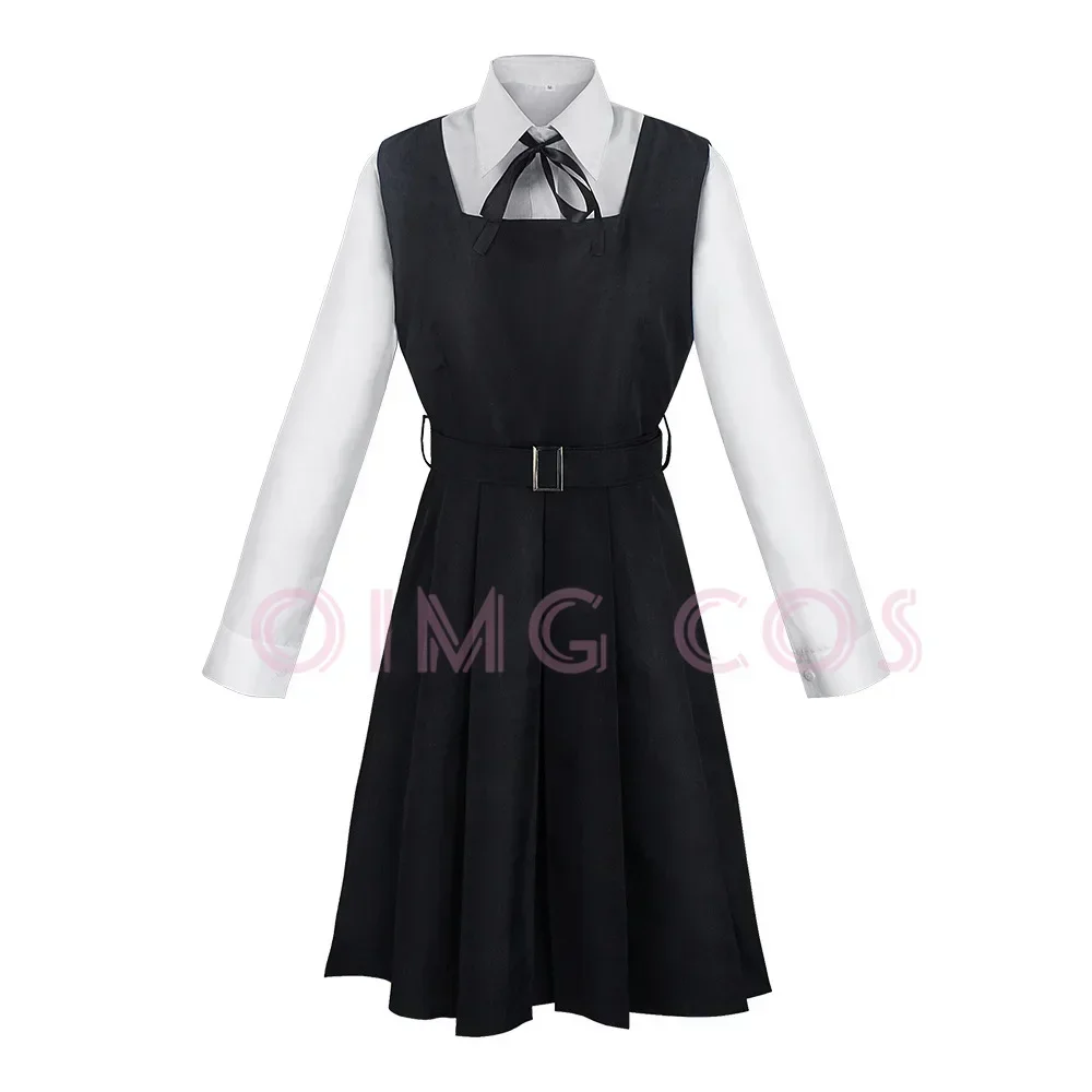 Mitaka Asa Cosplay Costume Chainsaw Man Outfits Blue Suit Shirt Tie Anime Short Wig Neck Ring Halloween Women Uniform view 2