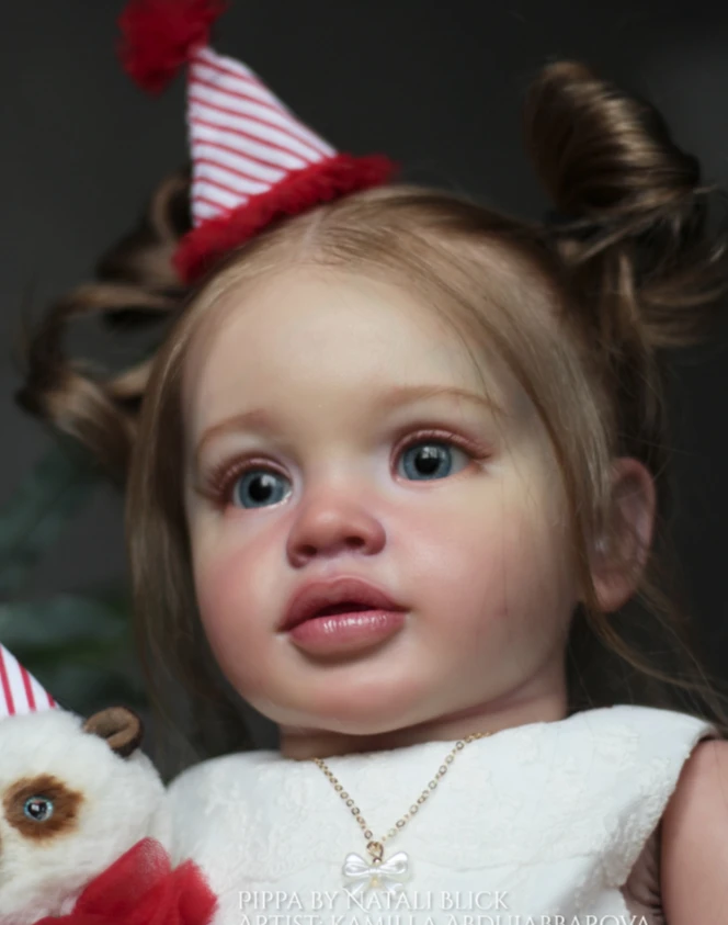 NPK 26Inch Unpainted Reborn Pippa Fresh Color DIY Doll Kits Unfinished Blank Doll Parts with Cloth Body and Eye Include