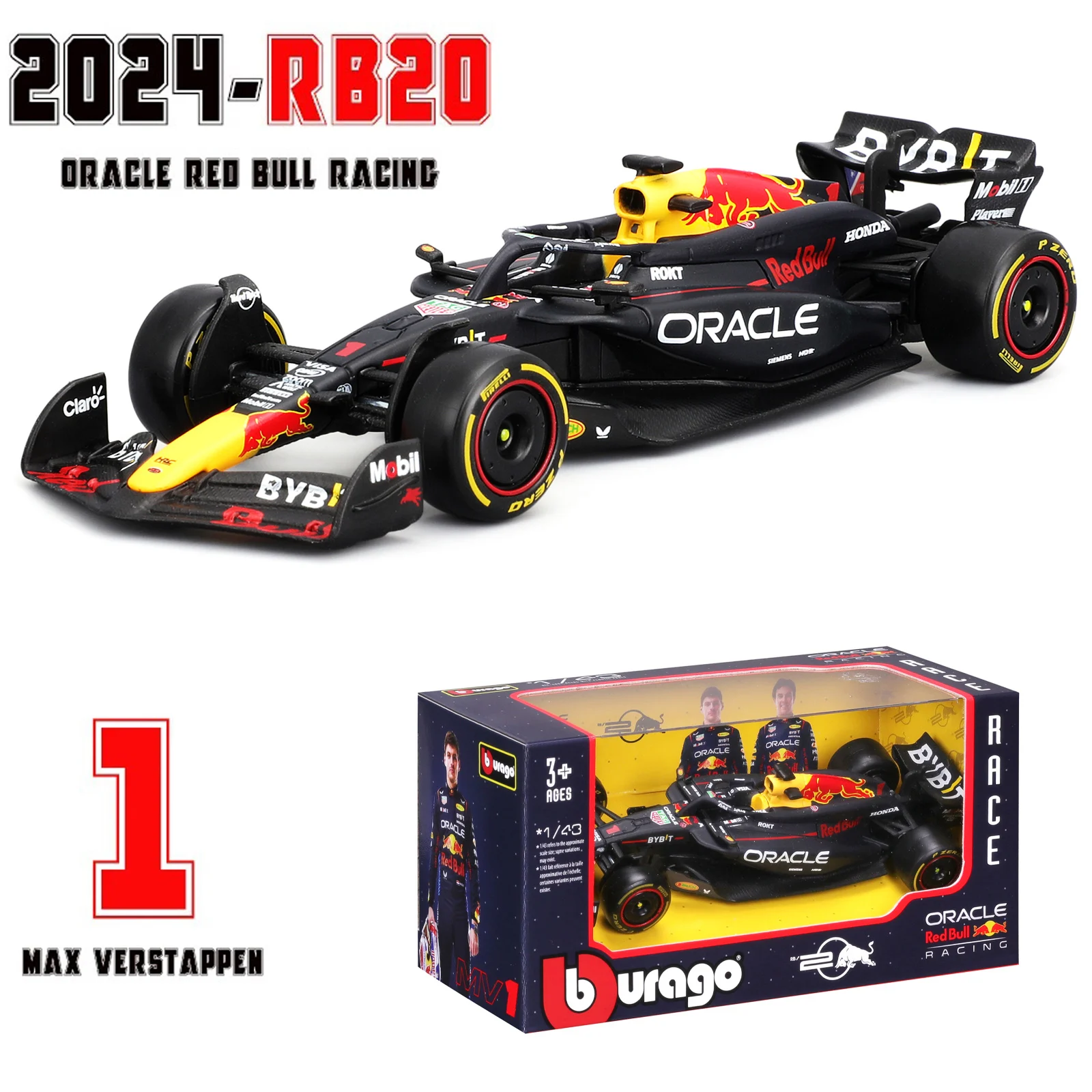 Bburago 1:43 Red Bull RB20 RB19 McLaren MCL60 MF1 Racing Formula Car Static Simulation Diecast Alloy Model Car