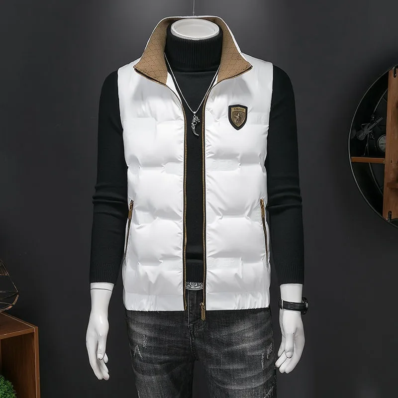 2025 New Autumn and Winter Fashion Warm Vest Men's Inside and Outside Waistcoat Male's Casual Loose Waist Jacket Coat