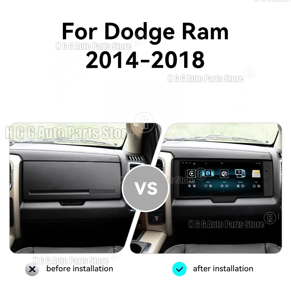 راديو سيارة أندرويد لدودج رام 1500 2500 2014-2018 مع بلوتوث 13 بوصة نظام تحديد المواقع للسيارات نافي كاربلاي الوسائط المتعددة + شاشة مساعد الطيار #4