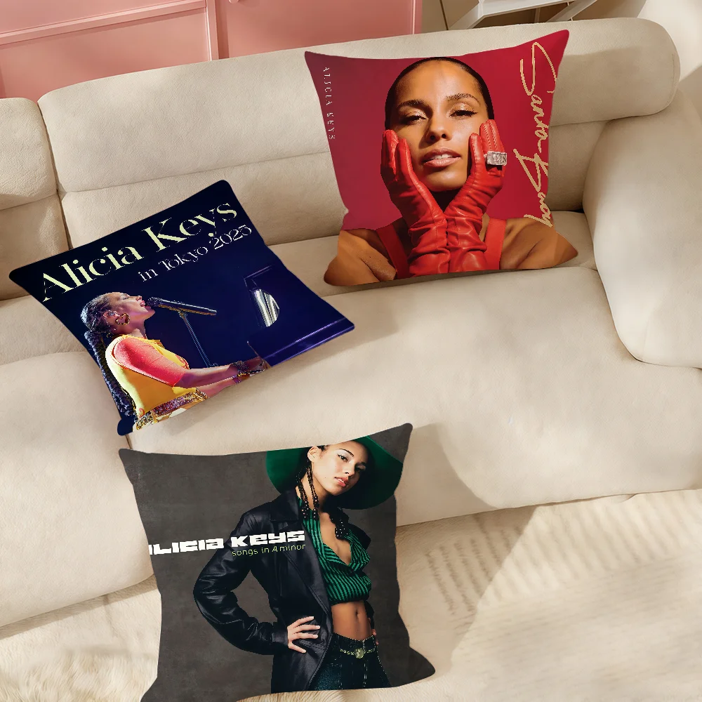 A-Alicia Keys Singer In Tokyo Kissenbezug, geeignet für Schlafzimmer, Wohnzimmer, Autos, Heimdekoration