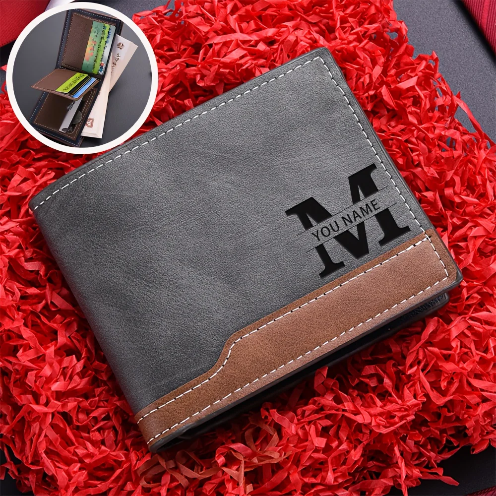 Personalized Wallet - Custom Engraved Name & Initials Valentine'S Gifts Anniversary Gifts Birthday Gift Men'S Gifts