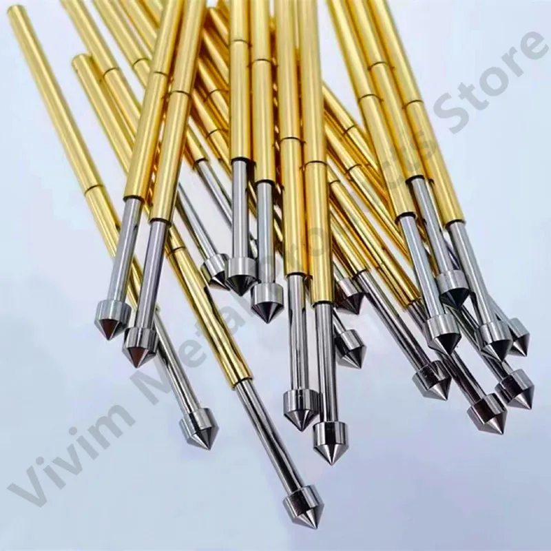 100pcs Pogo Pin P100-E3 sonda di prova a molla per circuito stampato nichelato testa dell\'ago diametro 1.8mm lunghezza 33.35mm sugli strumenti di