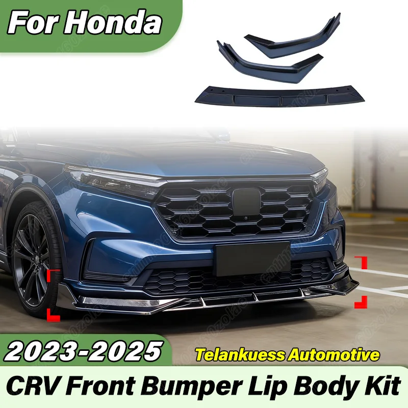 

For Honda CRV 2023 2024 2025 Automobile 3PCS Style Front Bumper Lip Sports Racing Front Chin Spoiler Body Modification Kit