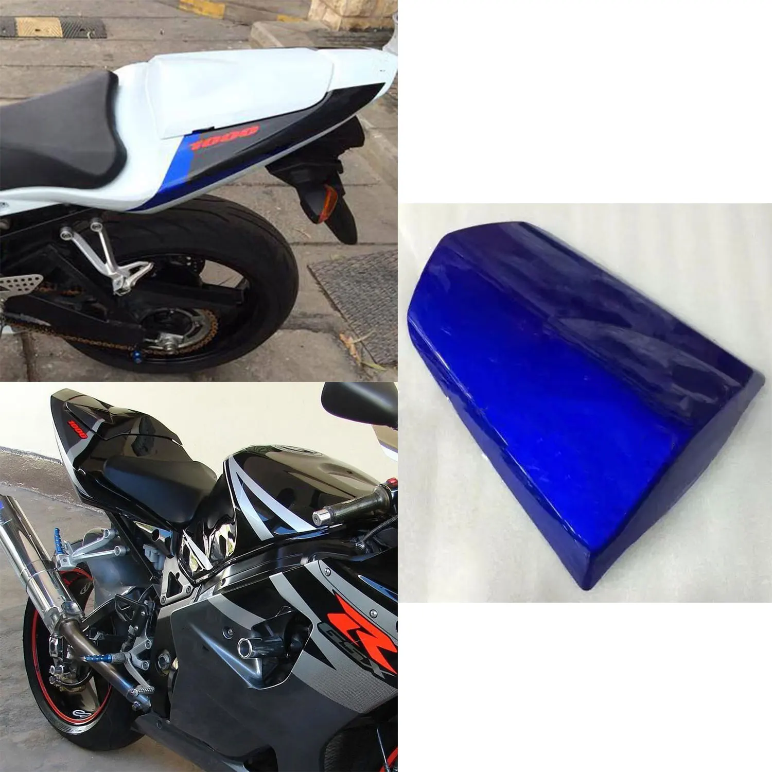 Para Suzuki GSX-R1000 GSXR1000 GSXR GSX-R 1000 K3 2003 2004 cubierta de capó de asiento trasero de pasajero para motocicleta GSXR 1000 azul