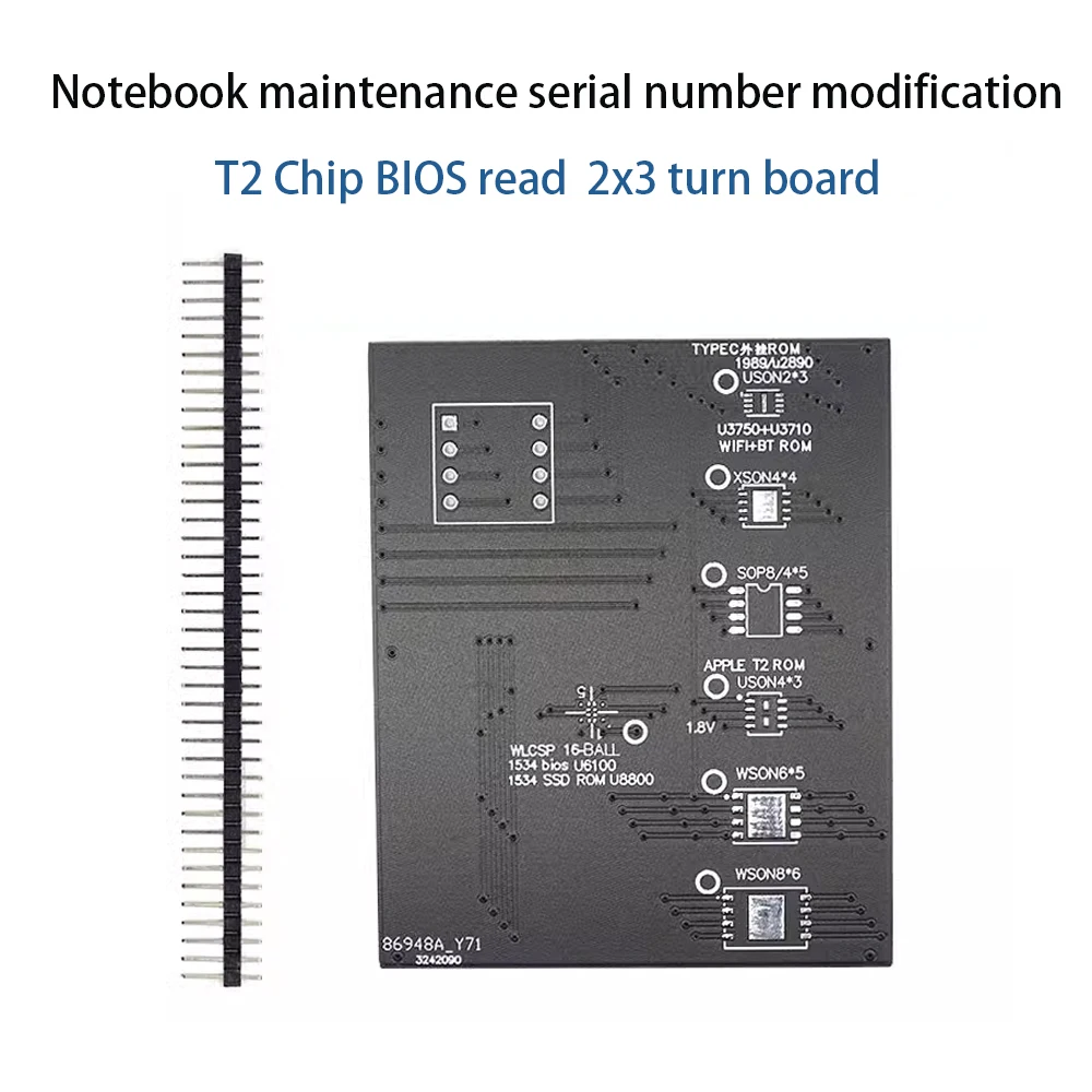 Laptop Manutenção Modificação Número de Série, Chip T2, Leitura BIOS, 2x3 Adapter Board, WSON8, QFN8, 4x4