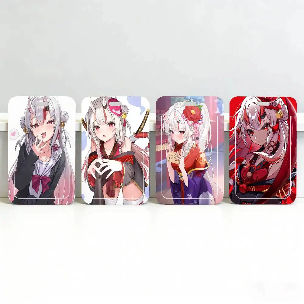 

Черные держатели для карт с ланъярдом Nakiri Ayame Anime H-hololive для студенческих карт питания и удостоверений личности, школьные