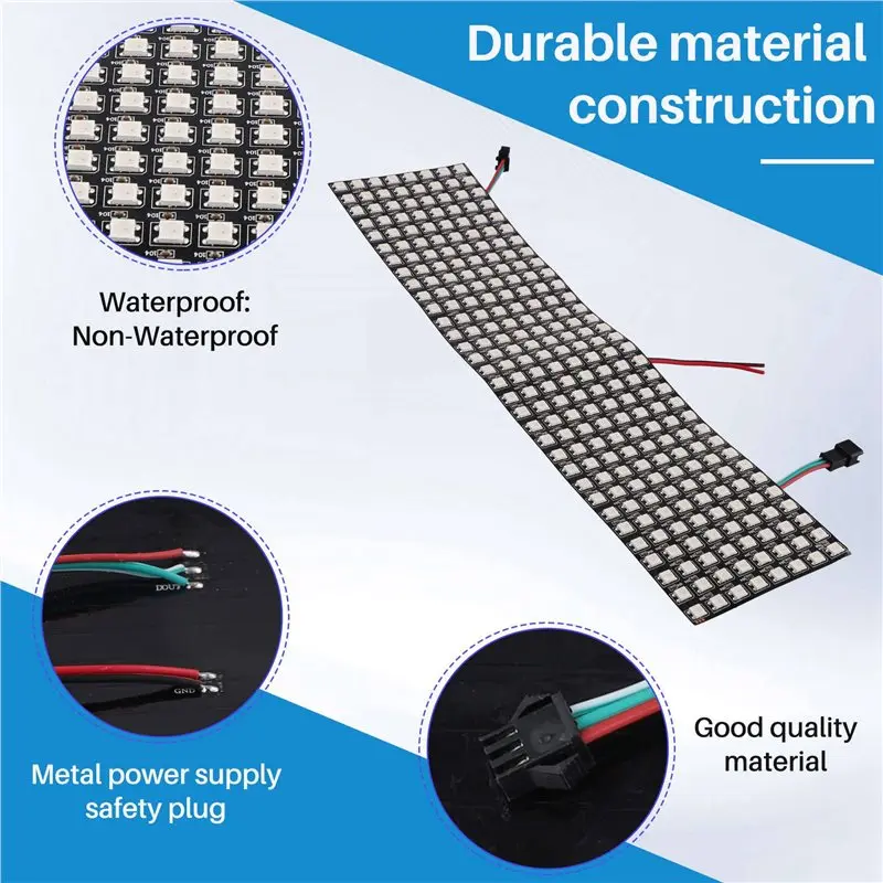 PHFU-2X WS2812 Led Programmable Light Individually Addressable Flexible For Video Display, DC5V (8X32)