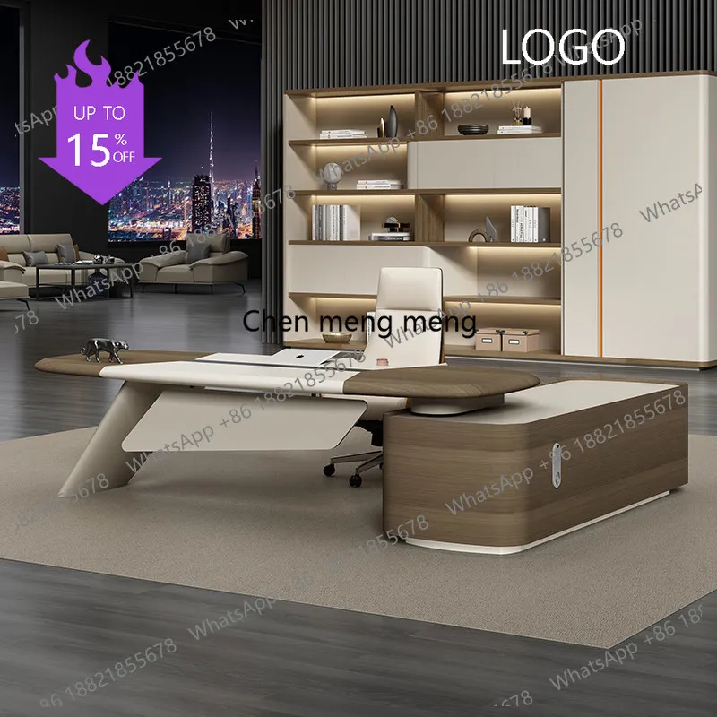 

K178 Office boss table simple modern class desk light luxury chairperson's office table and chair combination office furniture