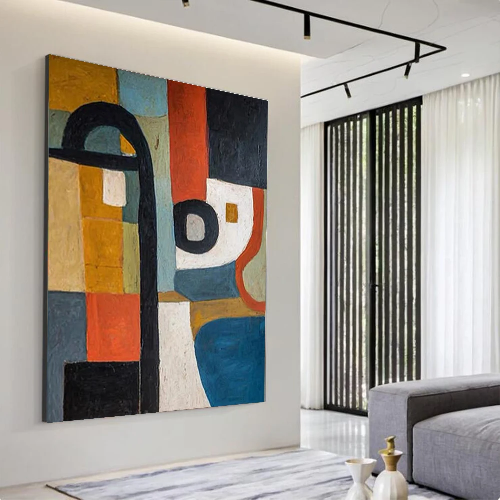 Large Wall Art Picture - 100% Handmade Abstract Oil Painting Thick Layer Mural Unique Image Artwork for Home Living Room Decor