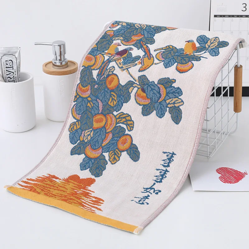 Cartoon Cats Gauze Cotton Face Hand Towel for Children and Adults, 25*50 cm, Bathroom, Kitchen