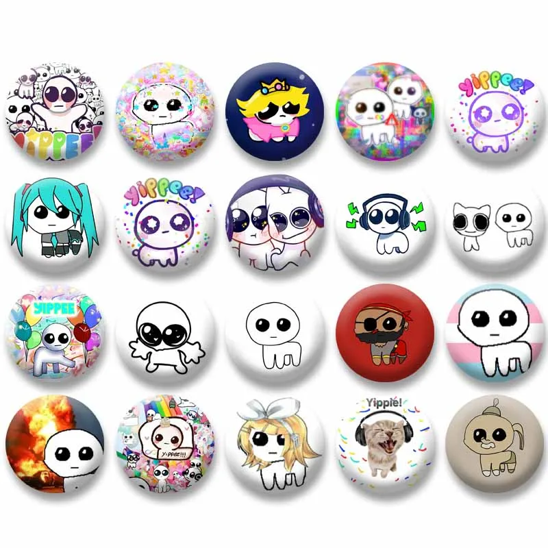 

Creative Funny Yippee Meme Badges Custom Personality Soft Button Pins Round Brooch on Clothes Bag Jewelry Accessories Toys Gifts