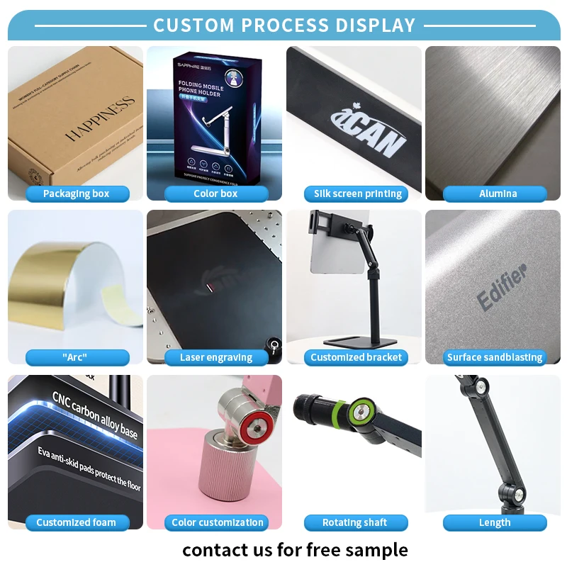 Benutzerdefiniertes Logo, robuste, um 360 Grad drehbare Desktop-Projektorhalterung, tragbarer Ständer für Reise- und Videoprojektoren, hergestellt in Premium