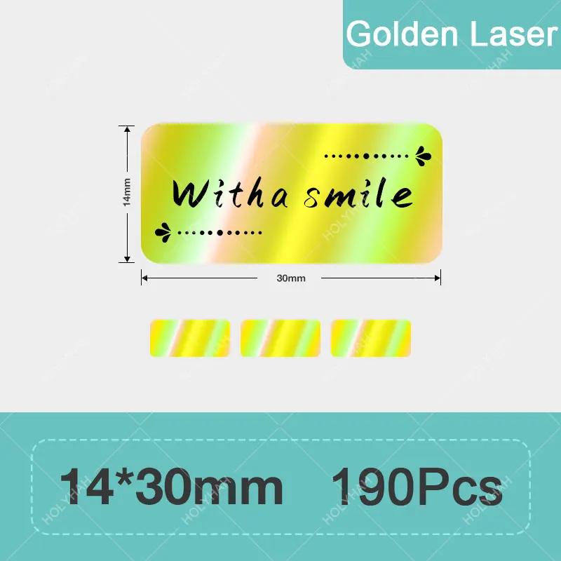 Etiqueta Adhesiva láser de Color dorado y plateado, 10 años de duración, para impresora de transferencia térmica Niimbot B18, redonda, rectangular