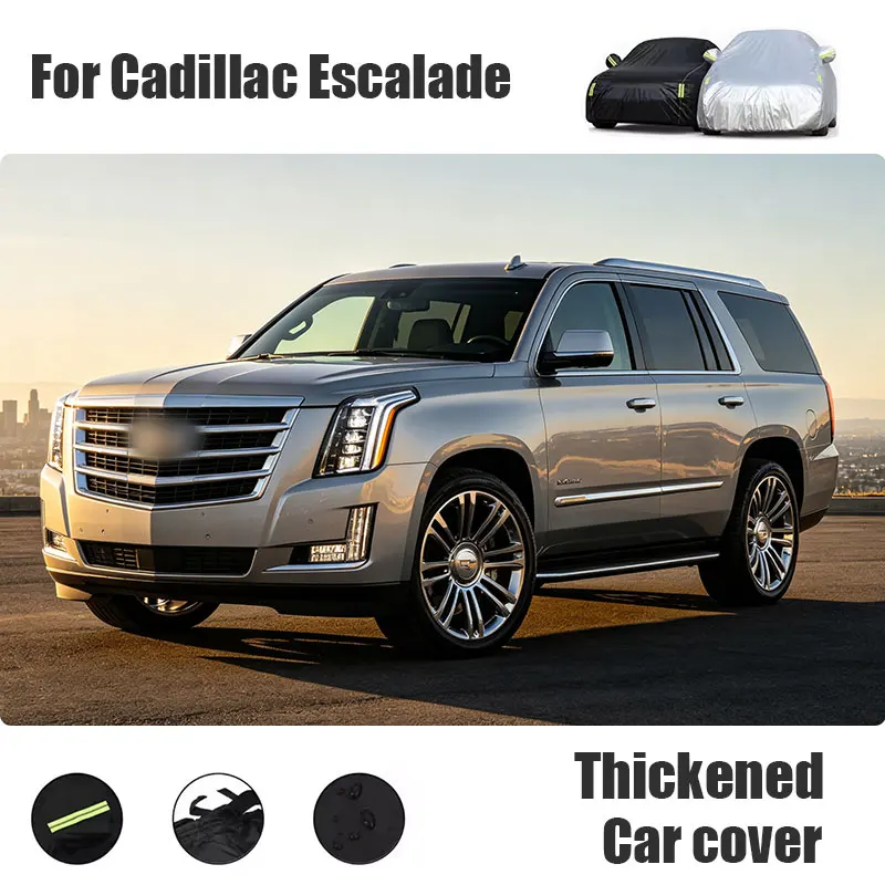 Полный чехол для автомобиля Cadillac Escalade с отражающими полосами, водонепроницаемый, снегозащитный, пылезащитный, с защитой от УФ-излучения, аксессуар для автомобиля для использования на улице