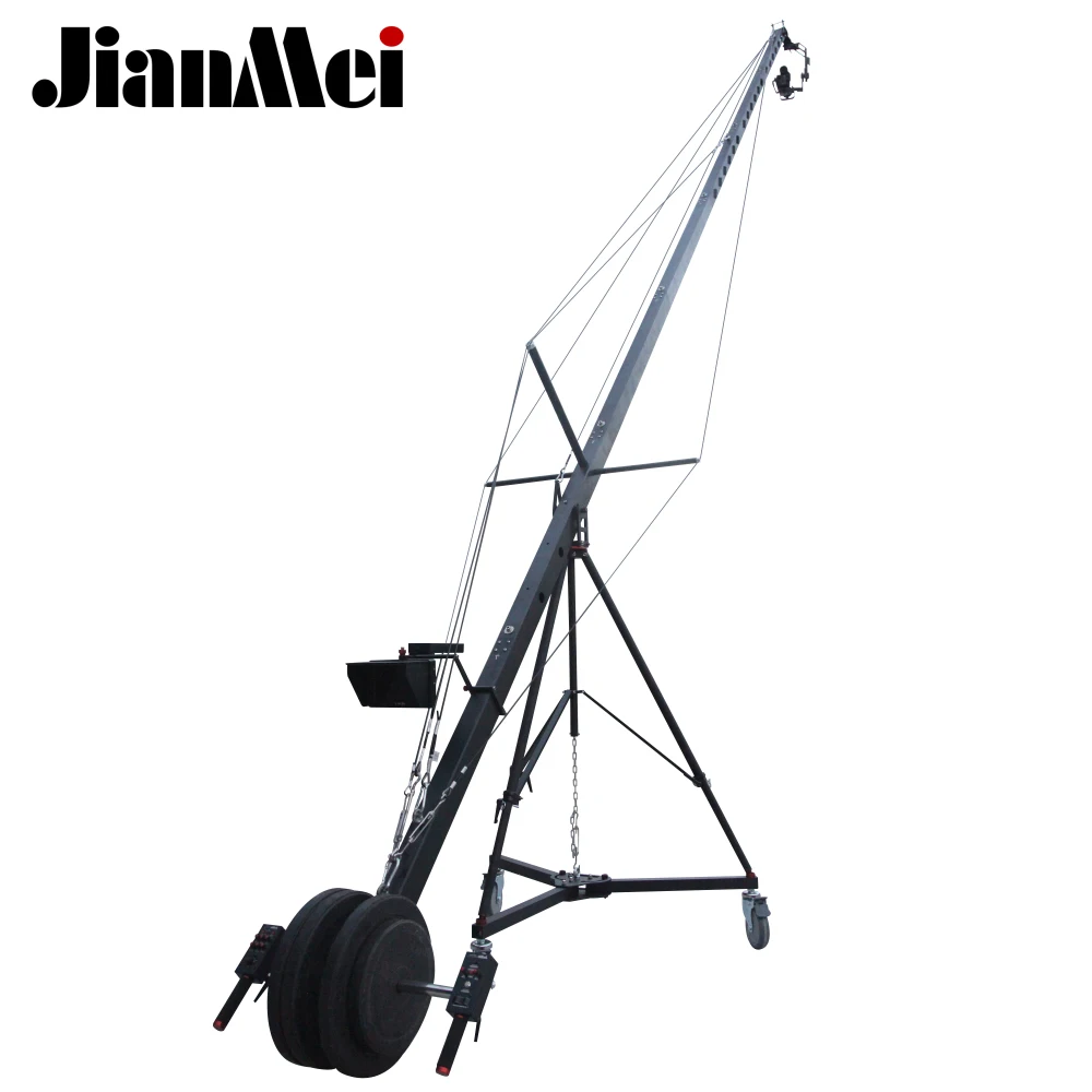 Jianmei 6-8m upgraded tripod jimmy jib crane for video camera camera crane controller jimy jib camera crane