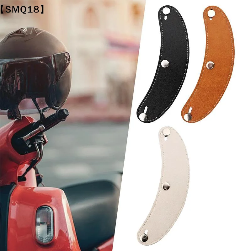 Retro 3 Pin Helmet Visor Brim Leather Removable For Scooter Bike Motorcycle Helmet Brim Flip Up Windshield Rain Protection【SMQ】