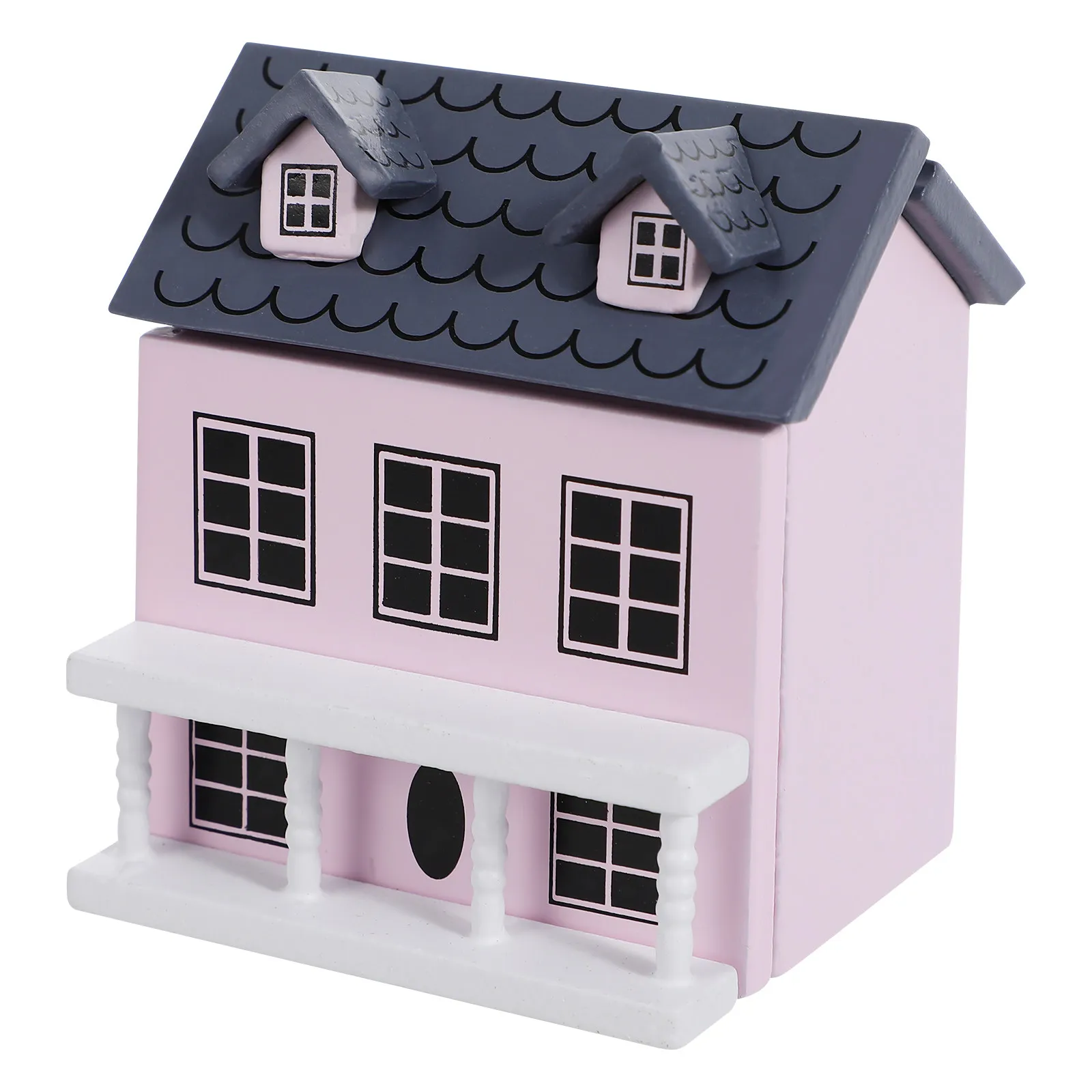 

Miniature House Adorable Tiny Wooden Mini House Decorative Scene Layout Ornament for Tabletop Desk Cabinet Use