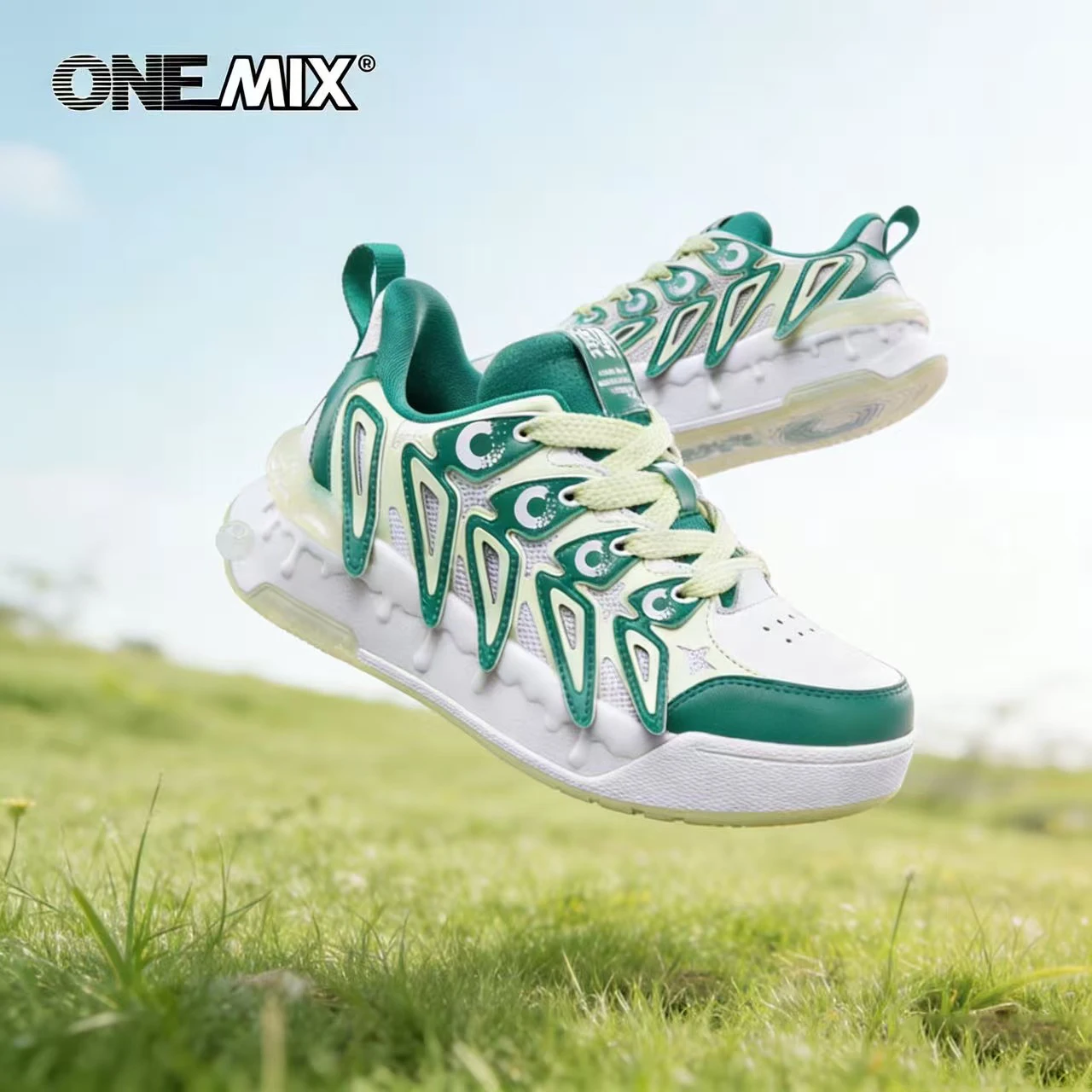 

ONEMIX High-Top Sports Board Shoes Men's Women's Casual Thick-Soled Flat Loafers Damping running shoes for male teenagers