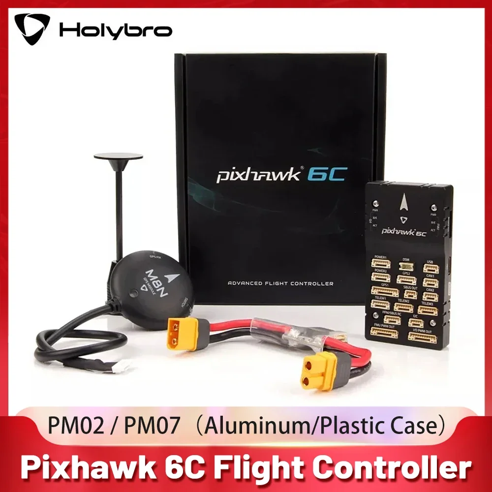 

Полетный контроллер Holybro Pixhawk 6C Autopilot H743, Базовая плата (алюминиевая/пластиковая флейта) PM02/PM07, силовой модуль M8N GPS для радиоуправляемого дрона