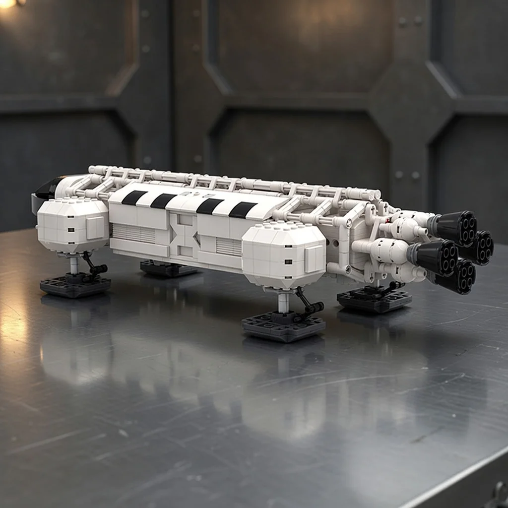 

MOC Space Eagle Transporter Building Blocks Retro Sci-fi Moon Shuttle Model 25026 DIY Bricks Assembly Display Set