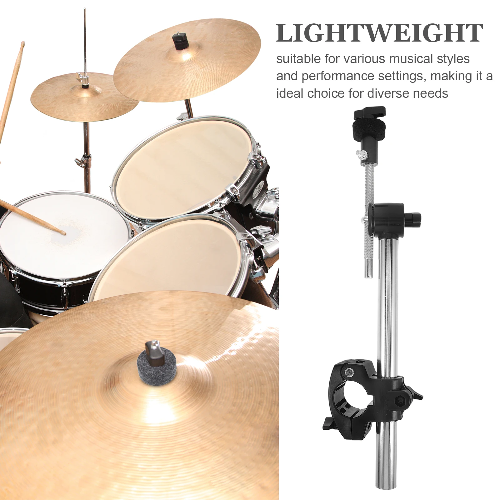 حامل الصنج الإلكتروني العالمي، مع حامل مشبك الصنج، حامل تثبيت دعامة ذراع الطبل الإلكتروني