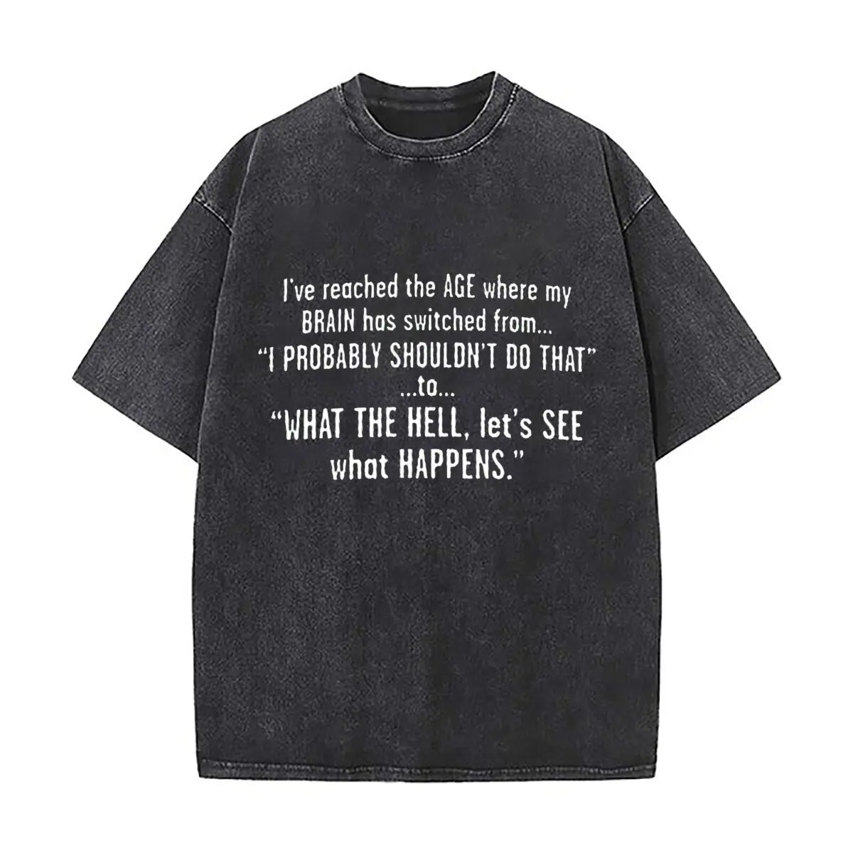Age - Related Humor Quote Art Retro Washed Distressed T Shirt Men Summer Casual Short Sleeve